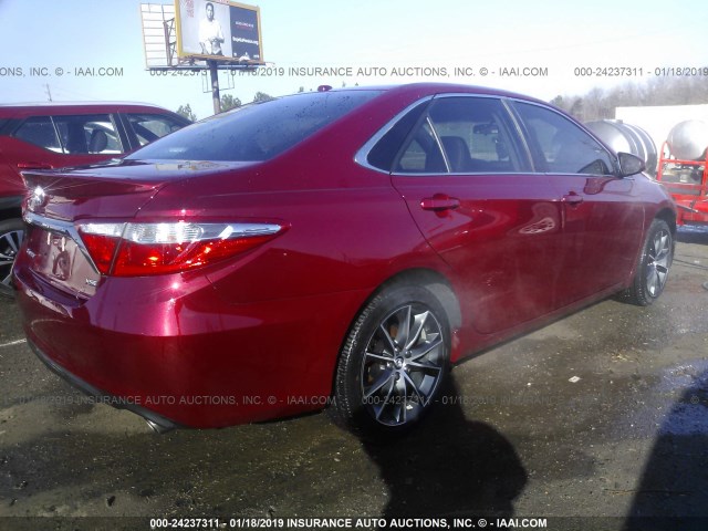 4T1BF1FK2FU893789 - 2015 TOYOTA CAMRY LE/XLE/SE/XSE 红色 照片 4