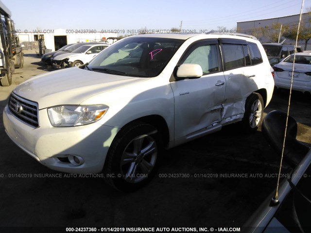 5TDYK3EH5AS022099 - 2010 TOYOTA HIGHLANDER LIMITED WHITE photo 2