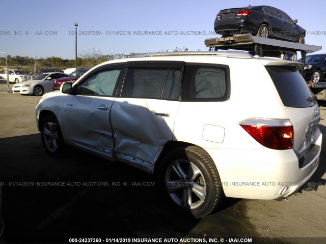 5TDYK3EH5AS022099 - 2010 TOYOTA HIGHLANDER LIMITED WHITE photo 3