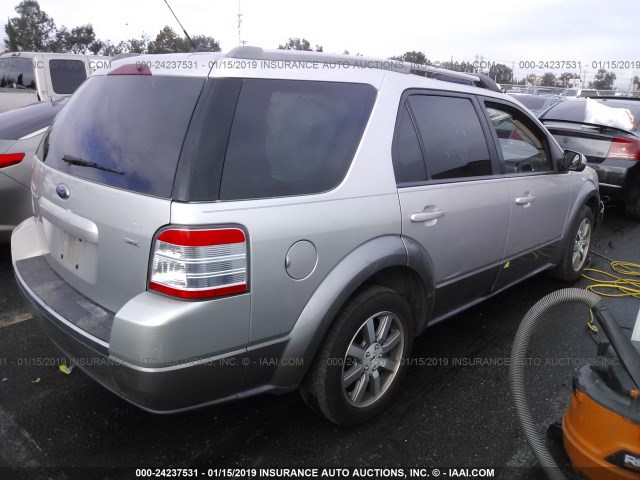 1FMDK02WX8GA27928 - 2008 FORD TAURUS X SEL SILVER photo 4