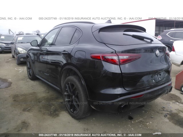 ZASPAJAN6K7C37363 - 2019 ALFA ROMEO STELVIO BLACK photo 3