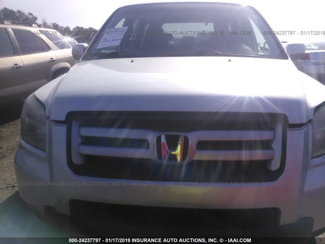 5FNYF28208B014044 - 2008 HONDA PILOT VP SILVER photo 6