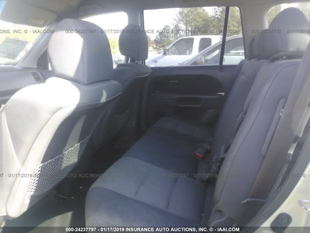 5FNYF28208B014044 - 2008 HONDA PILOT VP SILVER photo 8