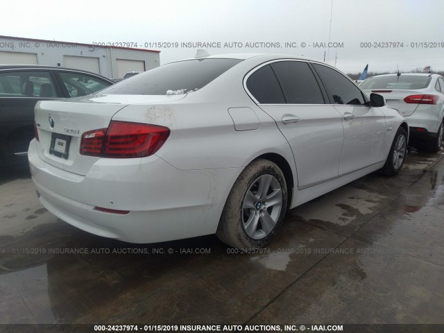 WBAXH5C5XDD111436 - 2013 BMW 528 XI WHITE photo 4