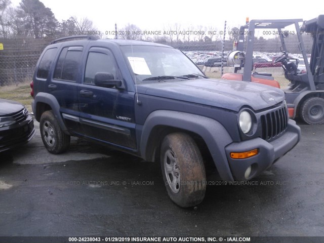 1J4GL48K33W527710 - 2003 JEEP LIBERTY SPORT/FREEDOM BLUE photo 1