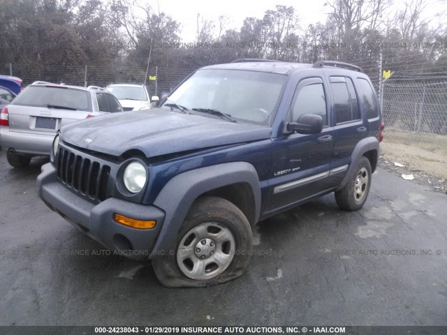 1J4GL48K33W527710 - 2003 JEEP LIBERTY SPORT/FREEDOM BLUE photo 2