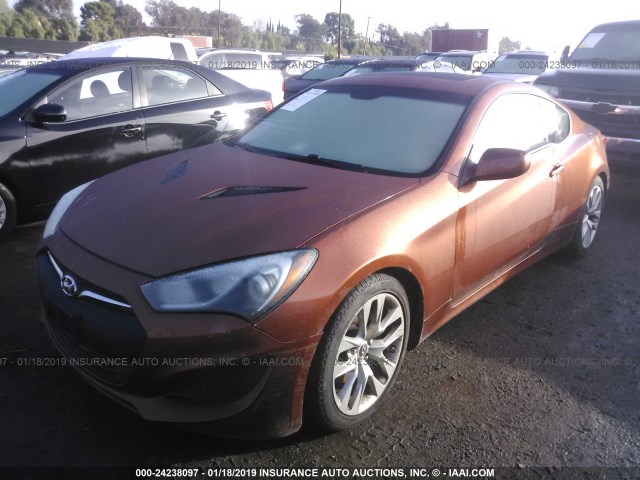 KMHHT6KD7DU083983 - 2013 HYUNDAI GENESIS COUPE 2.0T ORANGE photo 2