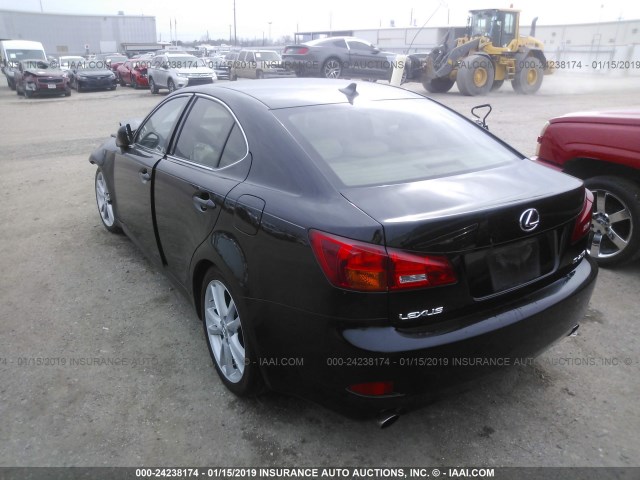 JTHBK262172048790 - 2007 LEXUS IS 250 BLACK photo 3