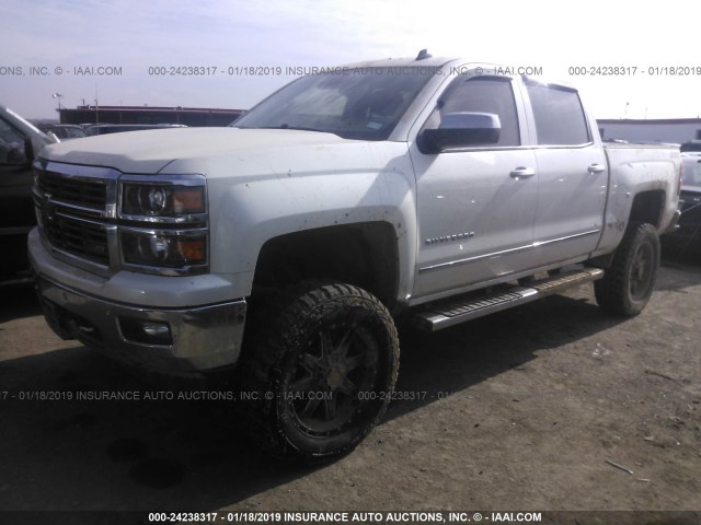 3GCUKSEC3EG227664 - 2014 CHEVROLET SILVERADO K1500 LTZ WHITE photo 2