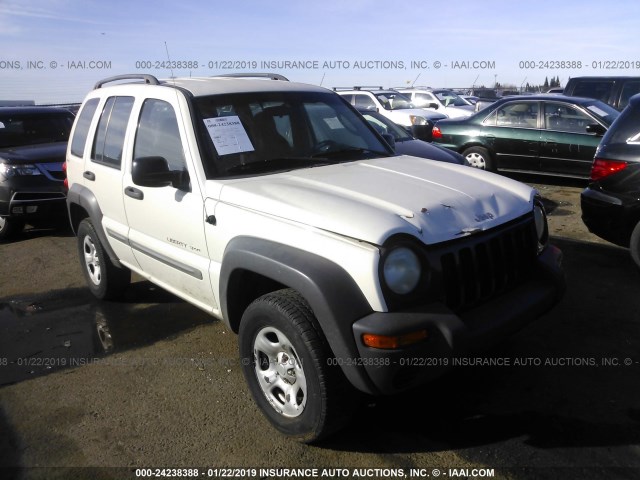 1J4GL48K72W269044 - 2002 JEEP LIBERTY SPORT WHITE photo 1