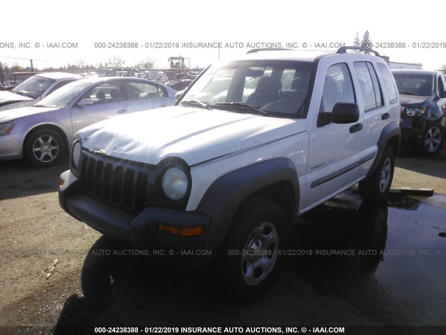 1J4GL48K72W269044 - 2002 JEEP LIBERTY SPORT WHITE photo 2