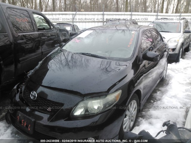 1NXBU4EEXAZ170557 - 2010 TOYOTA COROLLA S/LE/XLE BLACK photo 2