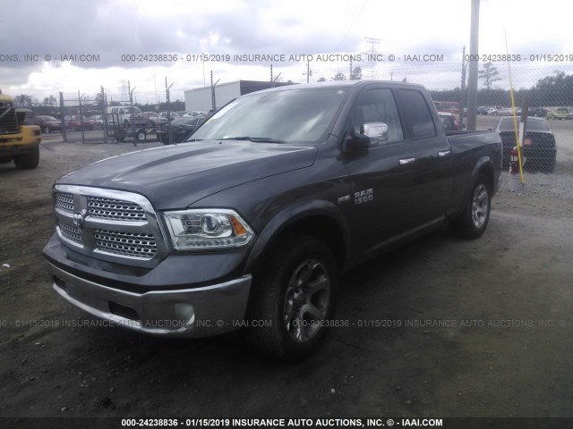 1C6RR7JT6JS139755 - 2018 RAM 1500 LARAMIE GRAY photo 2