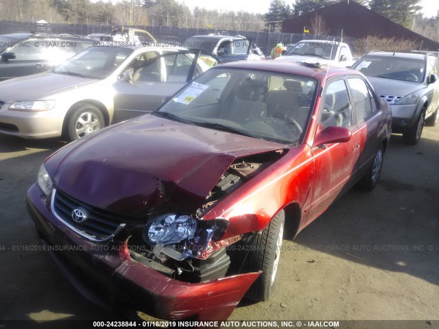 2T1BR12E42C530090 - 2002 TOYOTA COROLLA CE/LE/S RED photo 2