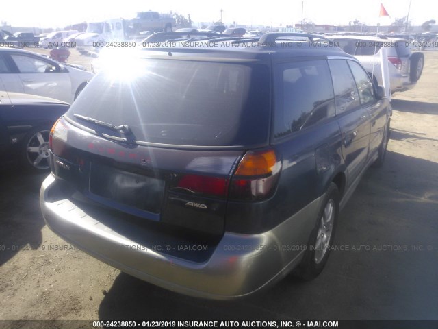 4S3BH665917661302 - 2001 SUBARU LEGACY OUTBACK BLUE photo 4