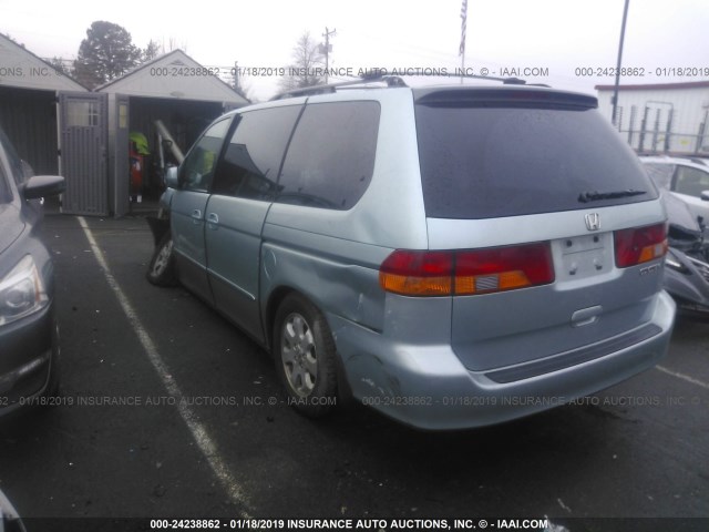 5FNRL18014B062720 - 2004 HONDA ODYSSEY EXL Light Blue photo 3