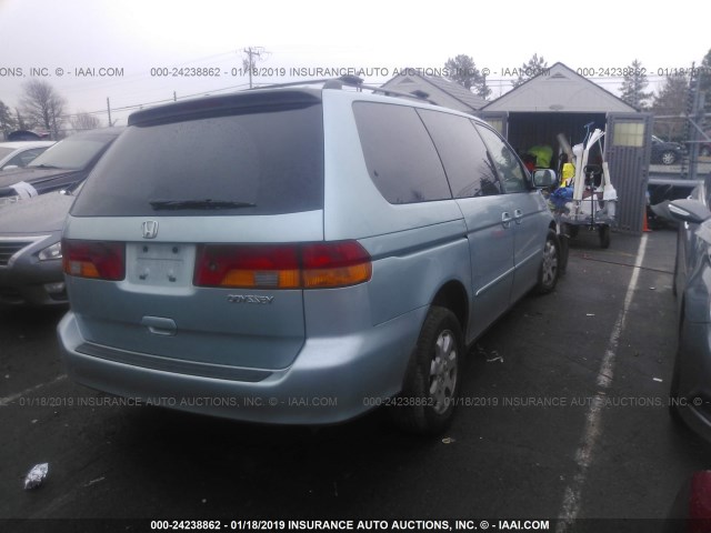 5FNRL18014B062720 - 2004 HONDA ODYSSEY EXL Light Blue photo 4