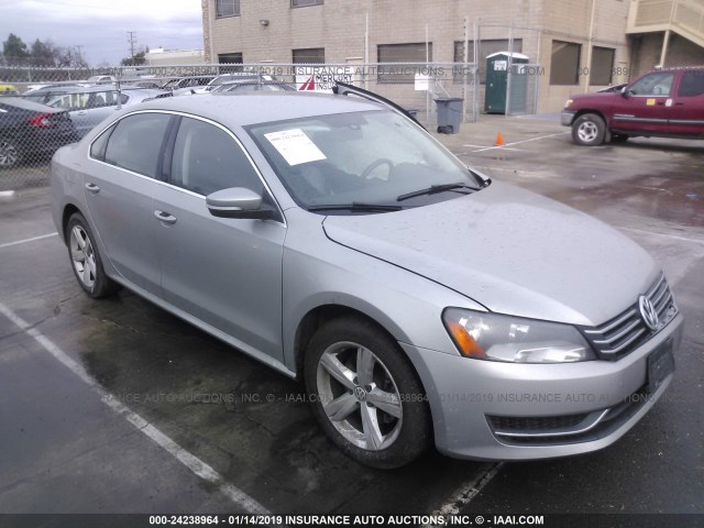 1VWBP7A37DC062745 - 2013 VOLKSWAGEN PASSAT SE SILVER photo 1