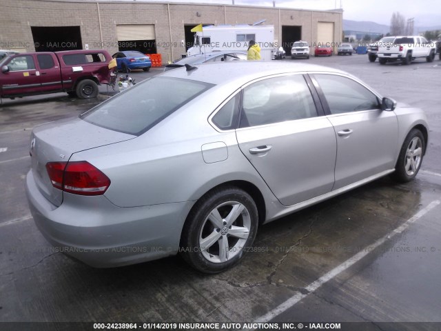 1VWBP7A37DC062745 - 2013 VOLKSWAGEN PASSAT SE SILVER photo 4