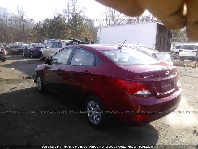 KMHCT4AEXHU394466 - 2017 HYUNDAI ACCENT SE RED photo 3