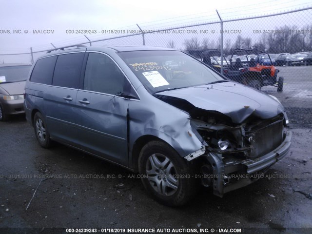 5FNRL38757B096351 - 2007 HONDA ODYSSEY EXL Light Blue photo 1