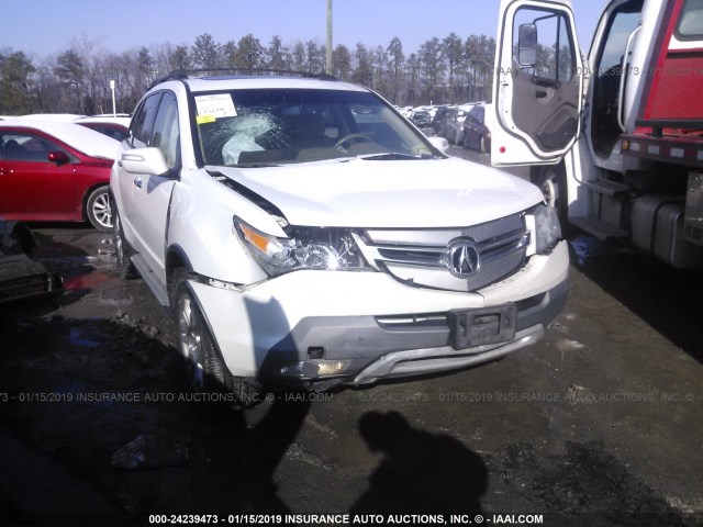 2HNYD28449H527679 - 2009 ACURA MDX TECHNOLOGY WHITE photo 1