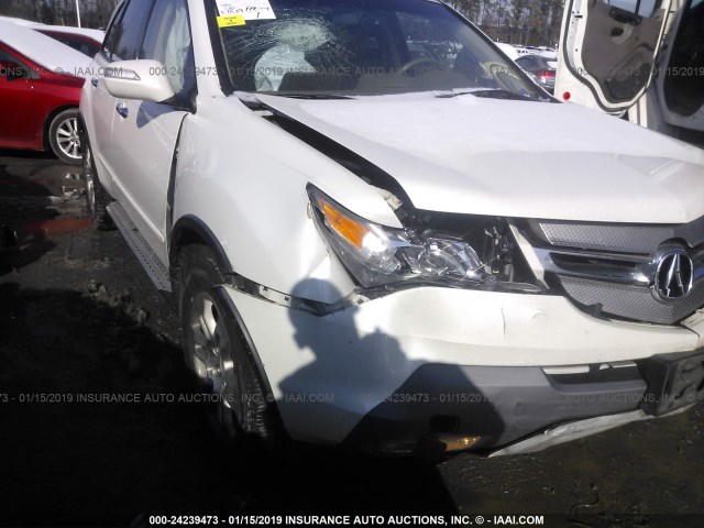 2HNYD28449H527679 - 2009 ACURA MDX TECHNOLOGY WHITE photo 6