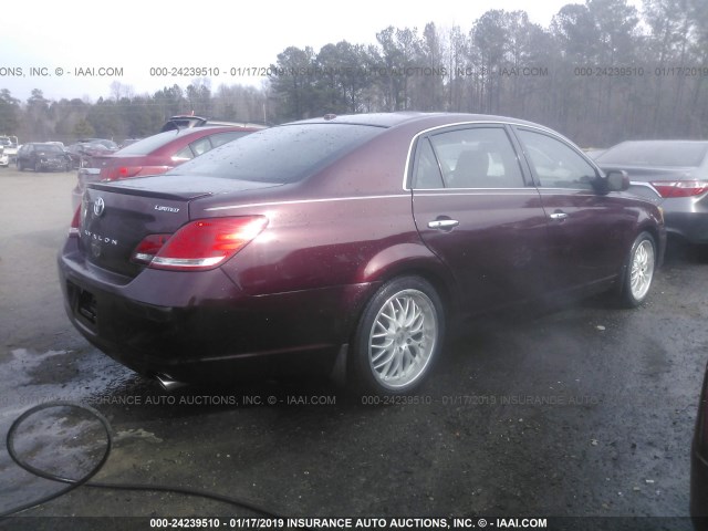 4T1BK36B49U343294 - 2009 TOYOTA AVALON XL/XLS/LIMITED BURGUNDY photo 4