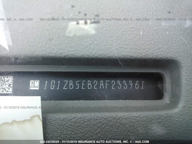 1G1ZB5EB2AF233961 - 2010 CHEVROLET MALIBU LS SILVER photo 9