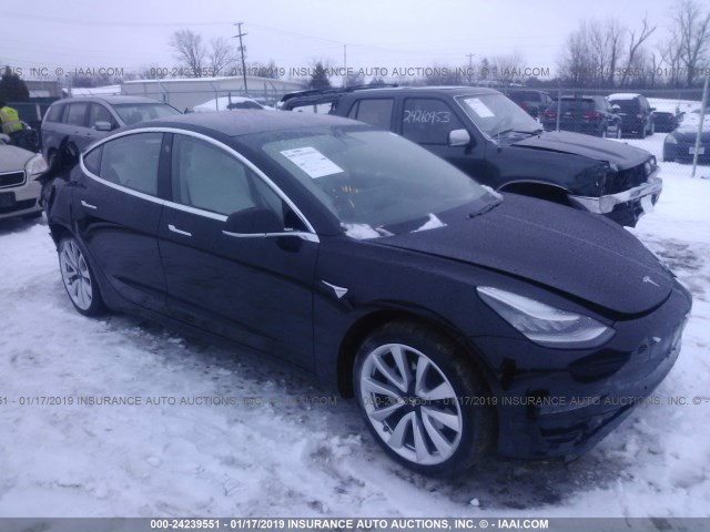 5YJ3E1EB6JF100282 - 2018 TESLA MODEL 3 BLACK photo 1