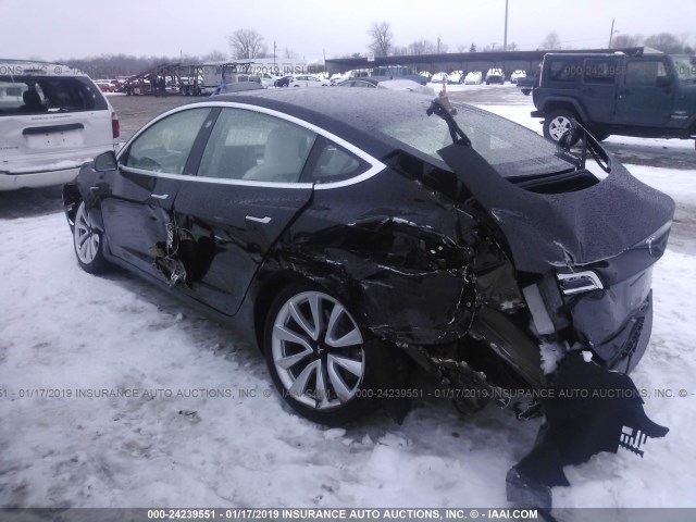 5YJ3E1EB6JF100282 - 2018 TESLA MODEL 3 BLACK photo 3