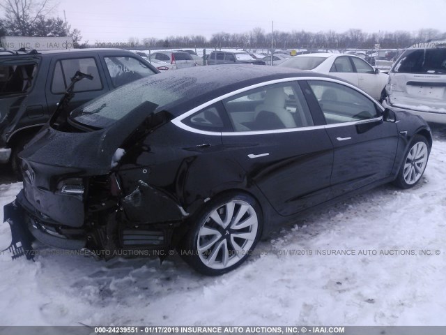 5YJ3E1EB6JF100282 - 2018 TESLA MODEL 3 BLACK photo 4