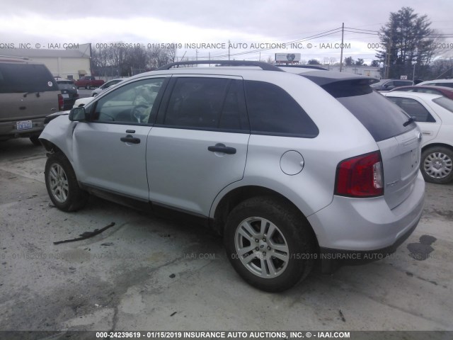 2FMDK3GCXBBB25730 - 2011 FORD EDGE SE SILVER photo 3