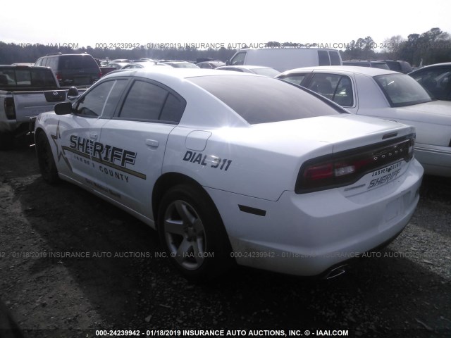 2C3CDXAT1DH564944 - 2013 DODGE CHARGER POLICE WHITE photo 3