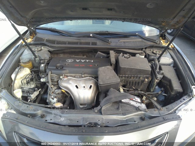 4T1BE46K38U195585 - 2008 TOYOTA CAMRY CE/LE/XLE/SE GRAY photo 10