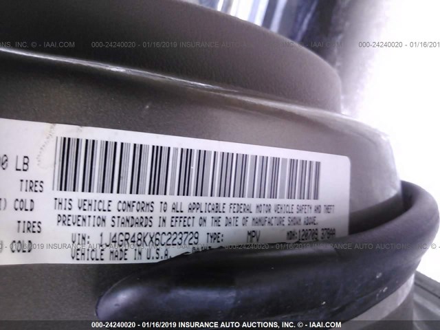 1J4GR48KX6C223729 - 2006 JEEP GRAND CHEROKEE LAREDO/COLUMBIA/FREEDOM 棕色 照片 9