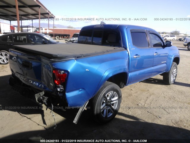 3TMEZ5CN8GM007169 - 2016 TOYOTA TACOMA DOUBLE CAB/LTD BLUE photo 4