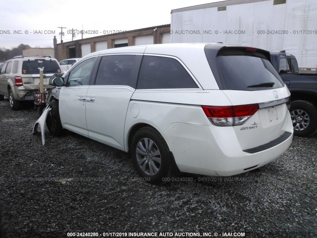 5FNRL5H68FB119462 - 2015 HONDA ODYSSEY EXL WHITE photo 3