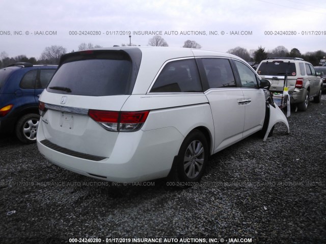 5FNRL5H68FB119462 - 2015 HONDA ODYSSEY EXL WHITE photo 4