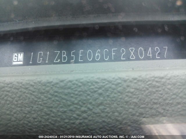 1G1ZB5E06CF280427 - 2012 CHEVROLET MALIBU LS ნაცრისფერი ფოტო 9