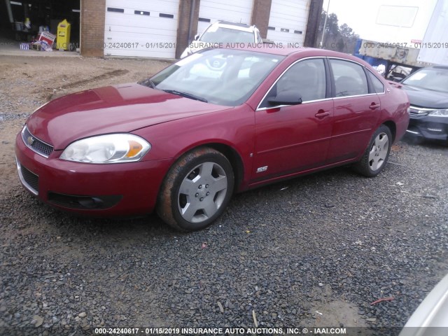 2G1WD58CX89138276 - 2008 CHEVROLET IMPALA SUPER SPORT RED photo 2