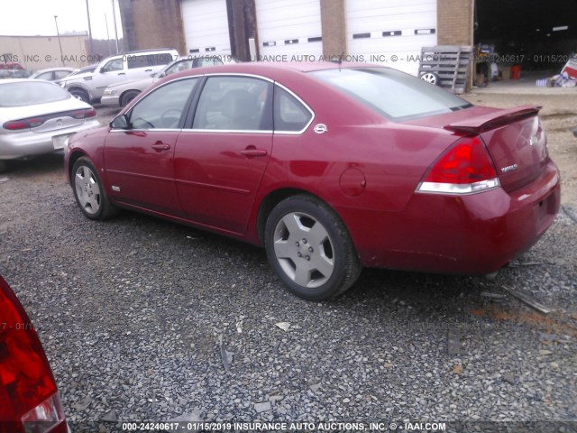 2G1WD58CX89138276 - 2008 CHEVROLET IMPALA SUPER SPORT RED photo 3