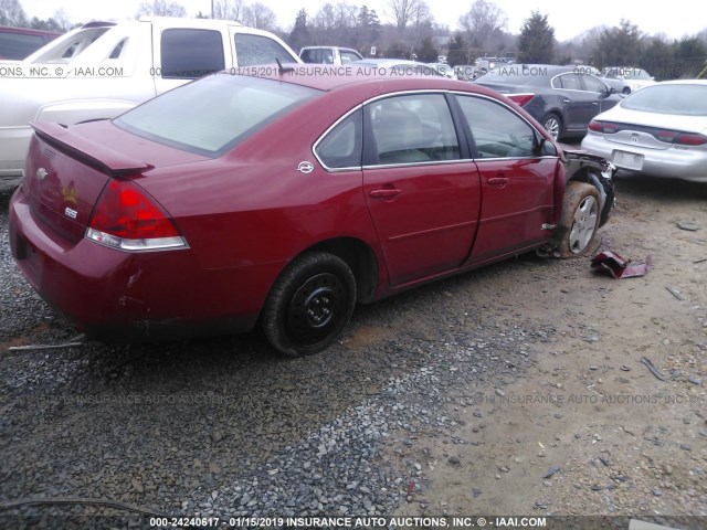 2G1WD58CX89138276 - 2008 CHEVROLET IMPALA SUPER SPORT RED photo 4