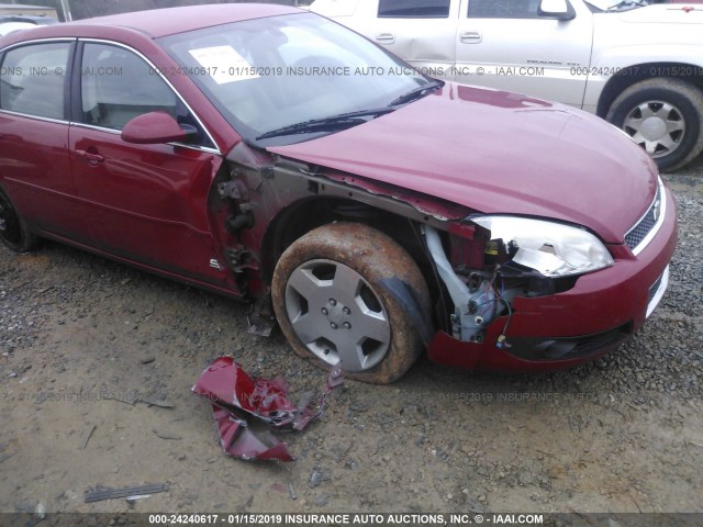 2G1WD58CX89138276 - 2008 CHEVROLET IMPALA SUPER SPORT RED photo 6