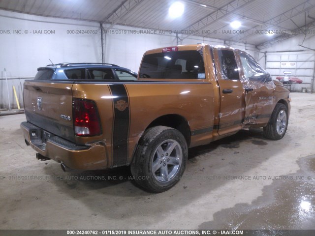 1C6RD7FT8CS328854 - 2012 DODGE RAM 1500 ST ORANGE photo 4