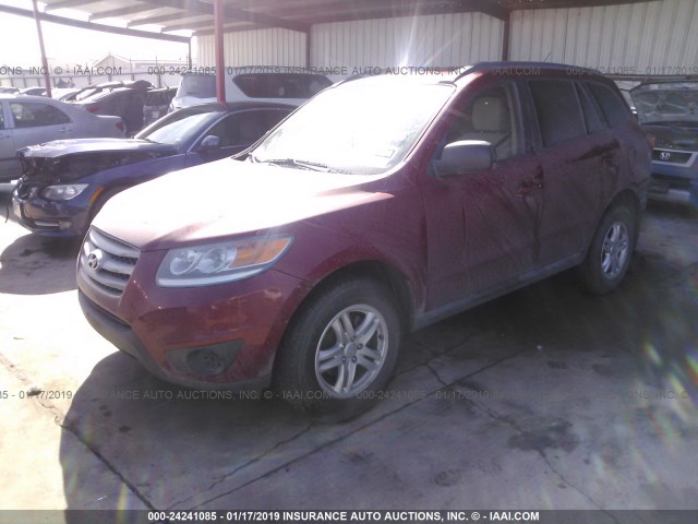 5XYZG3AB3CG137873 - 2012 HYUNDAI SANTA FE GLS MAROON photo 2