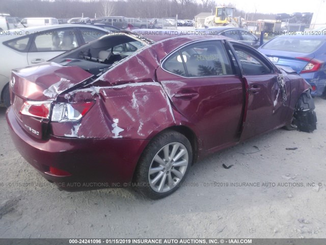 JTHCK262695034292 - 2009 LEXUS IS 250 RED photo 4