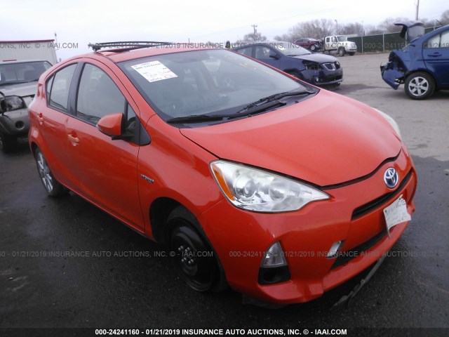 JTDKDTB39C1001135 - 2012 TOYOTA PRIUS C ORANGE photo 1