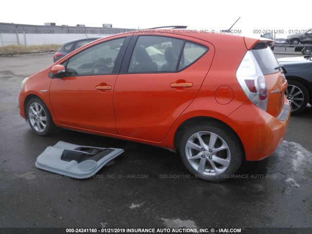 JTDKDTB39C1001135 - 2012 TOYOTA PRIUS C ORANGE photo 3