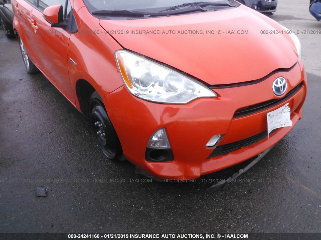 JTDKDTB39C1001135 - 2012 TOYOTA PRIUS C ORANGE photo 6